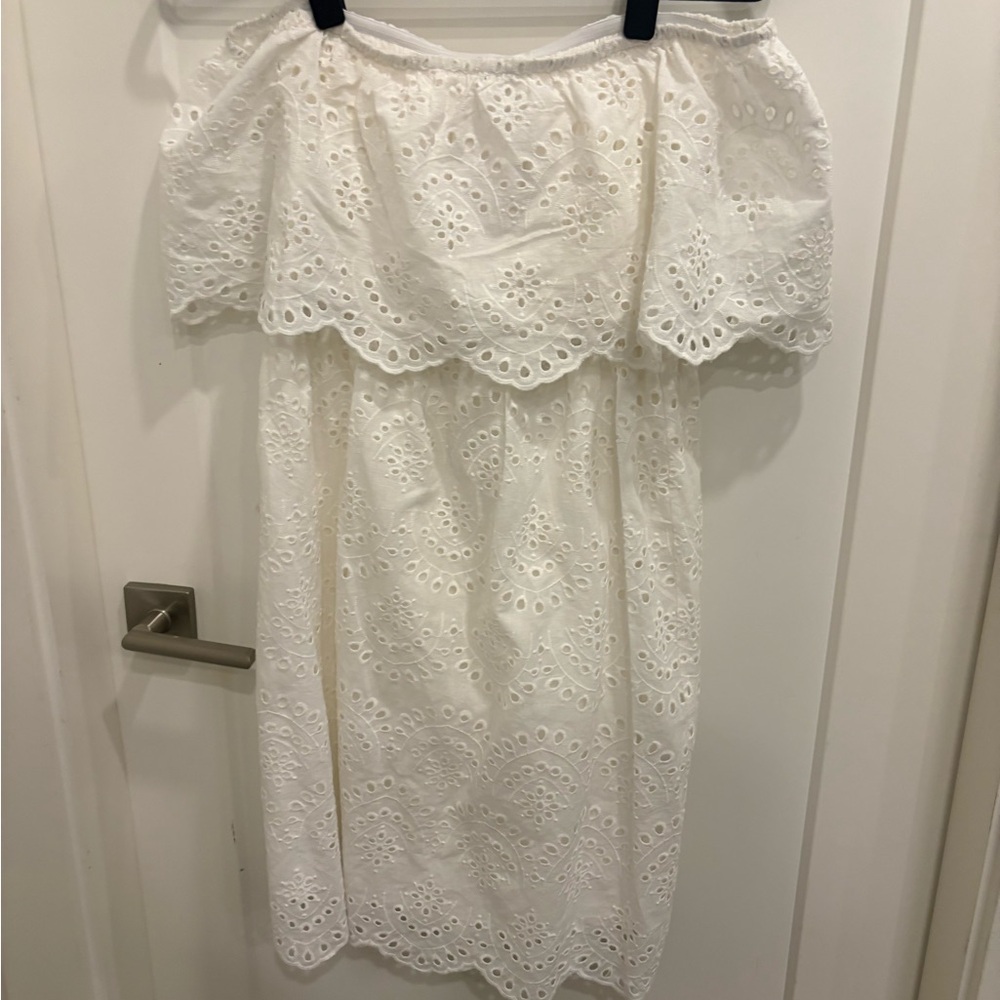 SWEET LEMON EYELET OFF THE SHOULDER DRESS - Picture 3 of 10